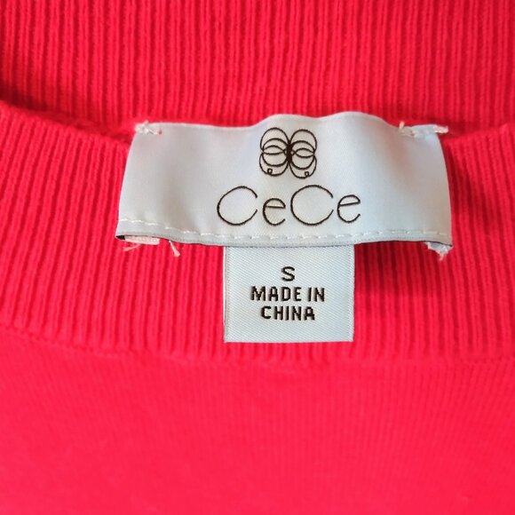 CeCe Red Long Sleeve Mock Neck Sweater Size S - Picture 3 of 3